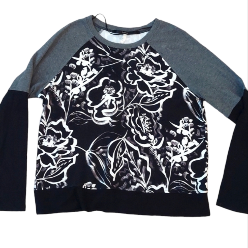 🔥Kensie black and grey patterned sweatshirt 2